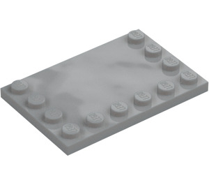 LEGO Mittleres Steingrau Fliese 4 x 6 mit Noppen auf 3 Edges (6180)