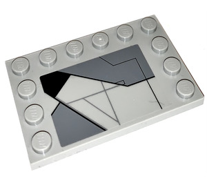 LEGO Medium Stone Gray Tile 4 x 6 with Studs on 3 Edges with SW Sith Infiltrator Panel (Left) Sticker (6180)