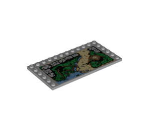 LEGO Medium Stone Gray Tile 6 x 12 with Studs on 3 Edges with Beach with grass (6178 / 18881)
