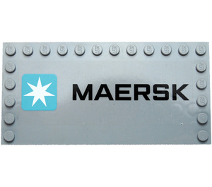 LEGO Medium Stone Gray Tile 6 x 12 with Studs on 3 Edges with "MAERSK" Sticker (6178)