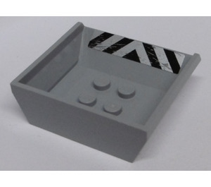 LEGO Gris pierre moyen Tipper Seau Petit avec Noir et Argent Danger Rayures Autocollant (2512)