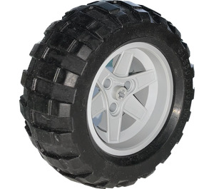 LEGO Medium Stone Gray Tire Baloon Wide 94.8 x 44R with Rim 56 X 34 with 3 Holes