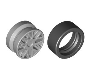 LEGO Medium Stone Gray Tire, Low Profile, Narrow Ø14.58 X 6.24 with Rim Ø11,176 x 6,2