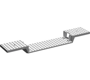 LEGO Medium Stone Gray Train Base 6 x 34 Split-Level with Bottom Tubes and 1 Hole on each end (2972)