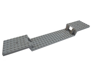 LEGO Medium Stone Gray Train Base 6 x 34 Split-Level without Bottom Tubes (87058)