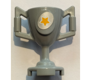 LEGO Medium Stone Gray Trophy (Large) with Yellow Star Sticker (15608)