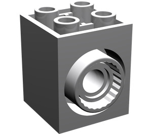 LEGO Medium Steengrijs Turntable Steen 2 x 2 x 2 met 2 Gaten en Click Rotation Ring (41533)