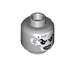 LEGO Medium Stone Gray Ultra Violet Minifigure Head (Recessed Solid Stud) (3626 / 37259)