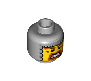 LEGO Medium Stone Gray Viking Warrior Head (Safety Stud) (3626 / 53979)