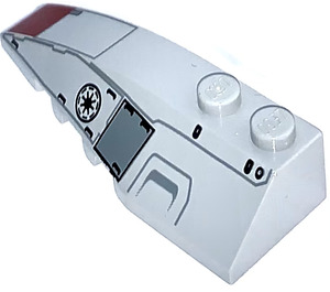 LEGO Medium Stone Gray Wedge 2 x 6 Double Left with AT-TE First Order Logo and Plates (41748)