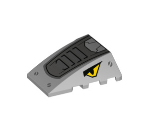 LEGO Gris pierre moyen Coin 4 x 4 Tripler Incurvé sans Goujons avec Rhino Diriger avec Jaune Yeux (47753 / 84830)