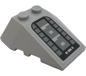 LEGO Medium Steengrijs Wig 4 x 4 Drievoudig met Motor Exhaust Sticker met noppen (48933)