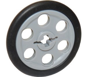 LEGO Medium Stone Gray Wedge Belt Wheel with Tire for Wedge-Belt Wheel/Pulley