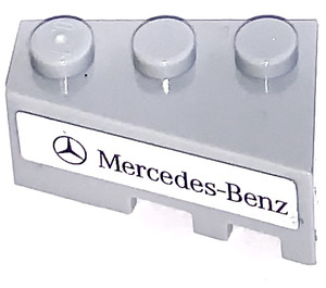 LEGO Середній камінь сірий Клин Цегла 3 x 2 Ліворуч з Mercedes-Benz Emblem і логотип Наліпка (6565)