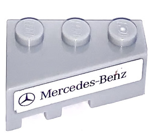 LEGO Gris pierre moyen Coin Brique 3 x 2 Droite avec Mercedes-Benz Emblem et logo Autocollant (6564)
