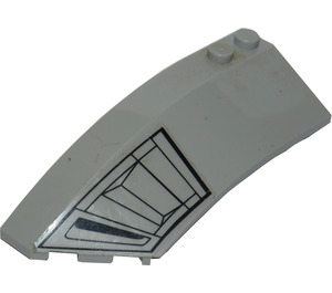 LEGO Medium Stone Gray Wedge Curved 3 x 8 x 2 Left with Air Intake Sticker (41750)