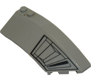 LEGO Medium Stone Gray Wedge Curved 3 x 8 x 2 Right with Air Intake Sticker (41749)