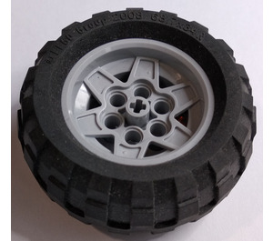 LEGO Medium stengrå Wheel 43.2mm D. x 26mm Technic Racing Small with 6 Pinholes with Tire Balloon Wide 68.7 X 34R