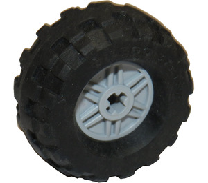LEGO Medium Stone Gray Wheel Rim Ø18 x 14 with Axle Hole with Tire Balloon Wide Ø37 x 18