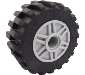 LEGO Gris pierre moyen Roue Jante Ø18 x 14 avec Épingle Trou avec Pneu 30.4 x 14 avec Offset Bande de roulement Modèle et No band