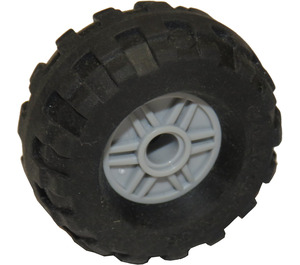 LEGO Medium Stone Gray Wheel Rim Ø18 x 14 with Pin Hole with Tire Balloon Wide Ø37 x 18