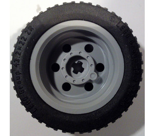 LEGO Medium Stone Gray Wheel Rim Ø30 x 20 with No Pinholes, with Reinforced Rim with Tire, Low Profile, Wide Ø43.2 X 22 ZR