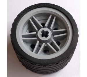LEGO Medium Stone Gray Wheel Rim Ø30 x 20 with No Pinholes, with Reinforced Rim with Tire Low Wide Ø37 X 22