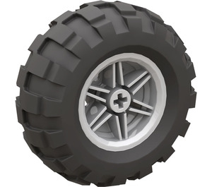 LEGO Medium Stone Gray Wheel Rim Ø30 x 20 with No Pinholes, with Reinforced Rim with Tyre Balloon Wide Ø56 X 26