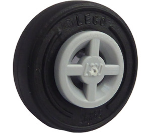 LEGO Mittleres Steingrau Rad Felge Ø8 x 6.4 ohne Seite Notch mit Reifen 14mm D. x 4mm Smooth Klein Single New Style