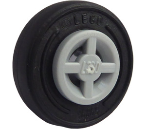 LEGO Medium Stone Gray Wheel Rim Ø8 x 6.4 without Side Notch with Tire 14mm D. x 4mm Smooth Small Single New Style