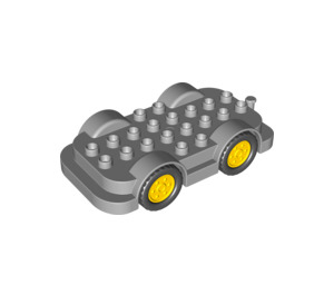 LEGO Medium Stone Gray Wheelbase 4 x 8 with Yellow Wheels (15319 / 24911)