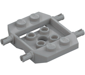 LEGO Medium steengrijs Wielen Houder 4 x 4 x 2/3 met Gat (24326)