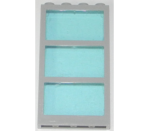 LEGO Medium Stone Gray Window 1 x 4 x 6 with 3 Panes and Transparent Light Blue Fixed Glass (6160)