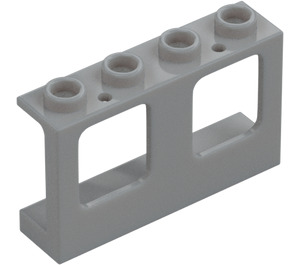 LEGO Medium Stone Gray Window Frame 1 x 4 x 2 with Hollow Studs (61345)