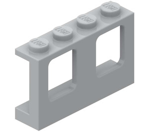 LEGO Medium steingrå Vindusramme 1 x 4 x 2 med solide knotter (4863)