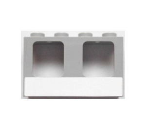 LEGO Medium Stone Gray Window Frame 1 x 4 x 2 with White Stripe Sticker with Hollow Studs (61345)