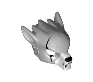 LEGO Mittleres Steingrau Wolf Maske mit Scars und Weiß Ohren (11233 / 12827)