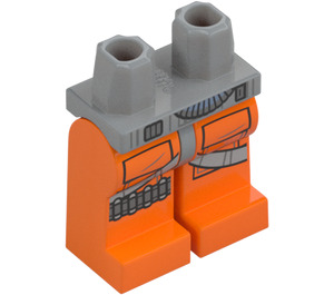 LEGO Medium steengrijs X-Vleugel Piloot Heupen en Oranje Poten met Vier Been Flares  (3815 / 73623)