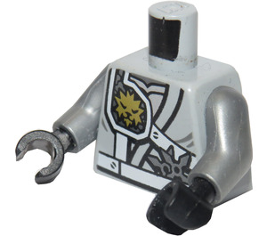 LEGO Medium Stone Gray Zane - Titanium Ninja Minifig Torso (973 / 76382)