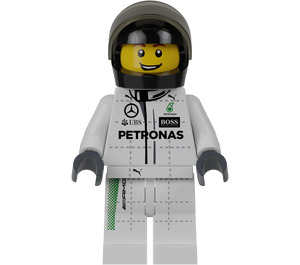 LEGO Mercedes AMG Petronas F1 Race Auto Driver met Zwart Helm minifiguur