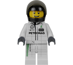 LEGO Mercedes AMG Petronas F1 Race Auto Kuljettaja jossa Musta Kypärä Minihahmo