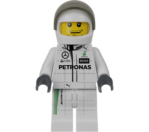 LEGO Mercedes AMG Petronas F1 Race Auto Driver met Wit Helm minifiguur