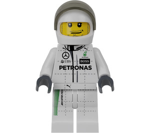 LEGO Mercedes AMG Petronas F1 Race Bil Sjåfør med Hvit Hjelm Minifigur