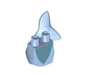 LEGO Mermaid Tail Curved Left with Silver Scales (12641 / 95351)