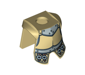 LEGO Metallisk guld Rustning Breastplate med Ben Protection med Sølv Panels og Buckles (2587 / 10845)