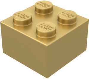 LEGO Metallic Gold Brick 2 x 2 (3003 / 6223)