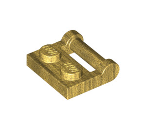 LEGO Metallic Gold Plate 1 x 2 with Side Bar Handle (48336)