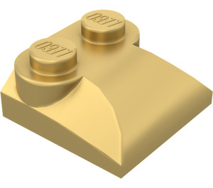 LEGO Metallic goud Helling 2 x 2 Gebogen met gebogen uiteinde (47457)