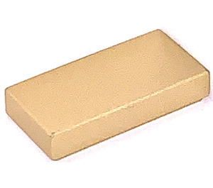 LEGO Goldmetallic Fliese 1 x 2 mit Nut (3069 / 30070)