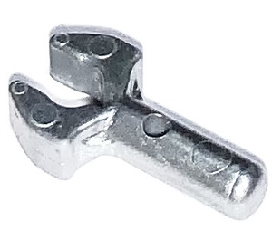 LEGO Silbermetallic Bar 1 mit Clip (mit Lücke im Clip) (41005 / 48729)